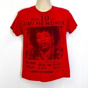 Stone Free - Jimi Hendrix Voo Doo Child Graphic Red Short Sleeve T Shirt Medium